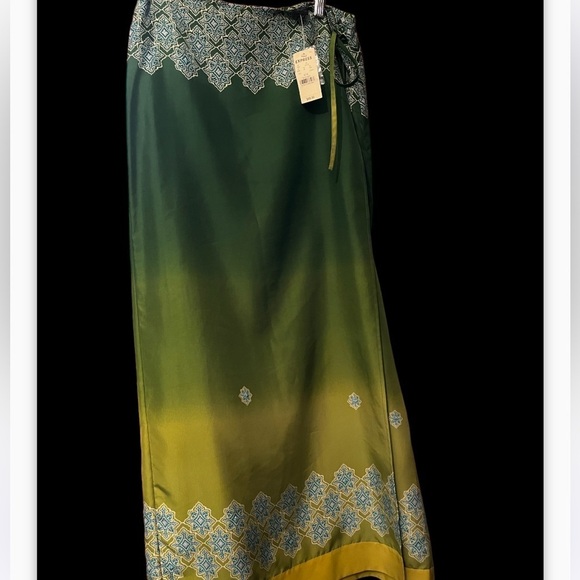 Vtg 90s Y2K Express Green Beaded Bohemian Fairy Skirt Sz 9/10 NWT - Picture 2 of 7